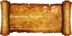 Domonkos Szidor névjegykártya